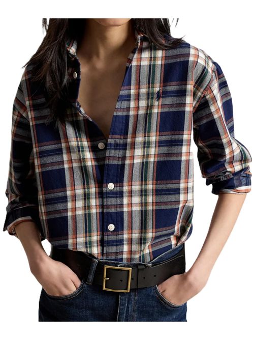 Camicia in cotone a quadri Polo Ralph Lauren | 211-971515-502NAVY ORANGE